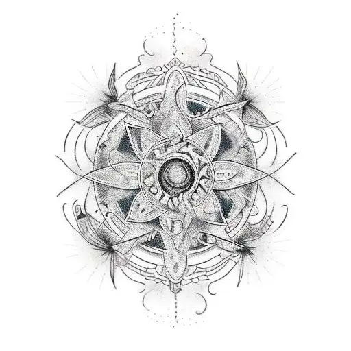 mandala with dark women tattoo design idea