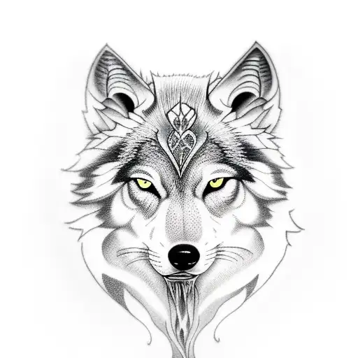 black white smoke wolf  tattoo design idea