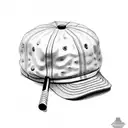 flat cap and walking stick tattoo design idea