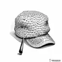 flat cap and walking stick tattoo design idea