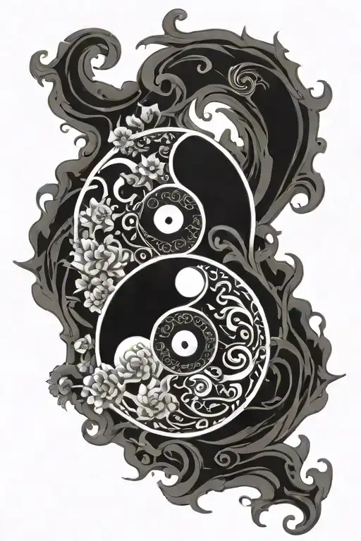 Yin Yang symbol with the quote, "Without order nothing can exist, without chaos nothing can evolve." tattoo design idea