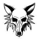 wolf and goat skull tattoo design idea