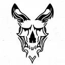 wolf and goat skull tattoo design idea