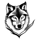 wolf and goat skull tattoo design idea