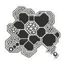 honey comb with dmt molecular structure tattoo design idea