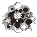 honey comb with dmt molecular structure tattoo design idea