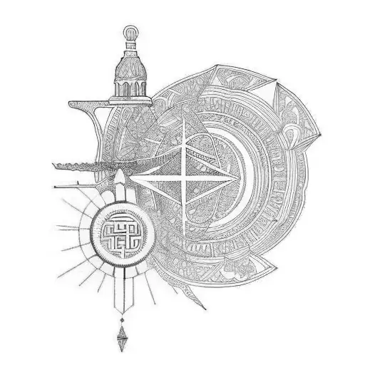 greek art and architecture tattoo design idea