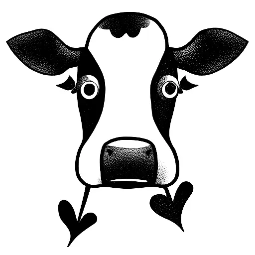 cow face with cross and wings tattoo design idea