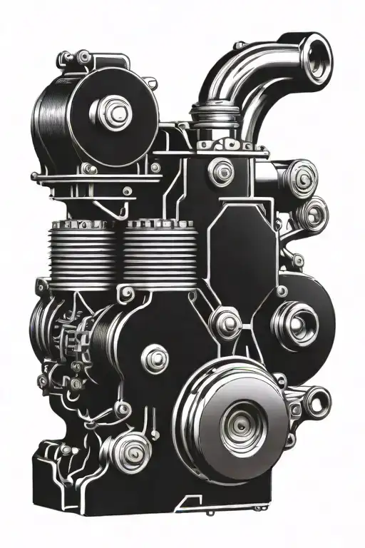 V8 engine tattoo design idea