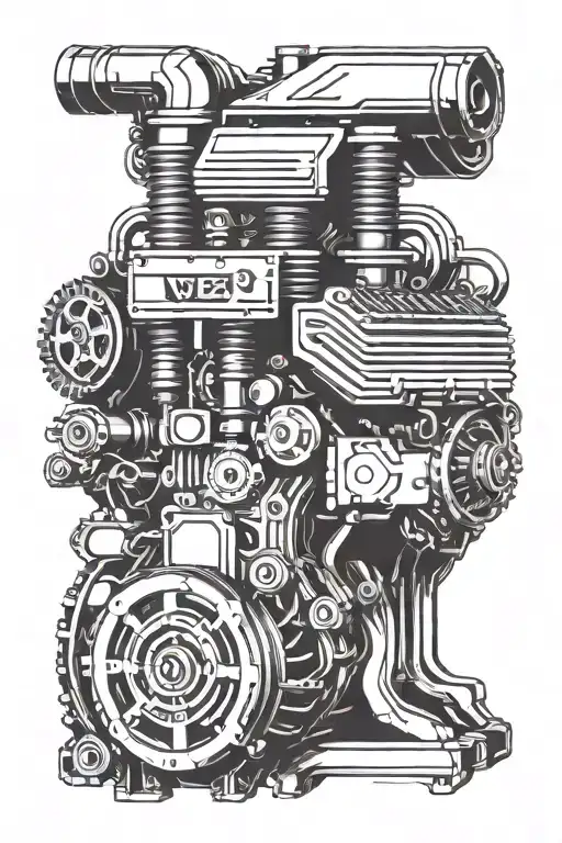 Symbol of V8 engine tattoo design idea