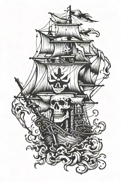 Pirate flag tattoo design idea