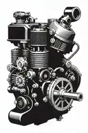 V8 engine tattoo design idea