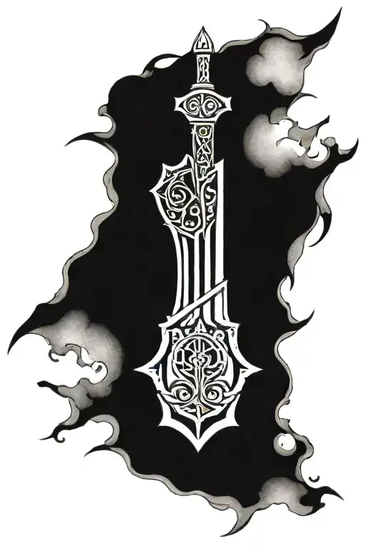 God of war sword shield tattoo design idea