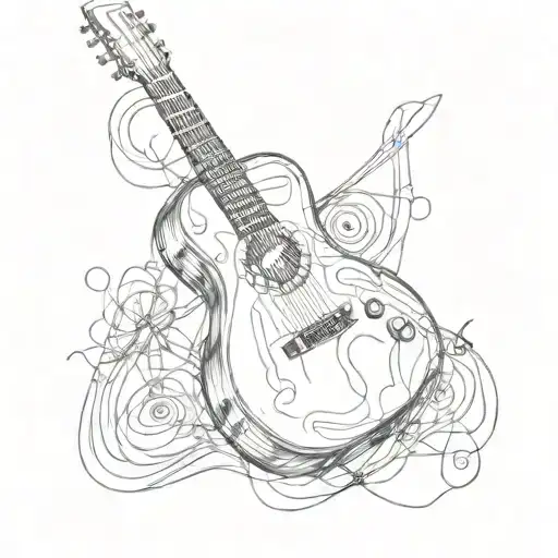 guitar strings into signature tattoo design idea