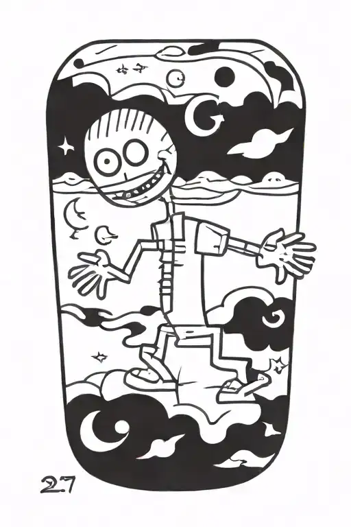 number 217 tattoo design idea