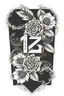 217 number tattoo design idea