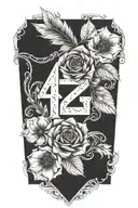 217 number tattoo design idea