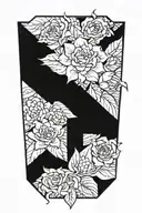 217 number tattoo design idea