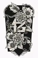 217 number tattoo design idea