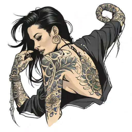 Dalila, very attractive and sexy woman in her early 30 ( 6-8 inch on my back between shoulders blades, just a little dow tattoo design idea