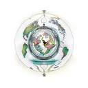 An hourglass with a world map inside, symbolizing the importance of time and travel in your life. tattoo design idea