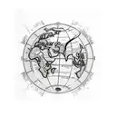 An hourglass with a world map inside, symbolizing the importance of time and travel in your life. tattoo design idea