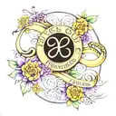 infinity sign using names Violet Hazel Amber names tattoo design idea