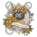 infinity sign using names Violet Hazel Amber names tattoo design idea