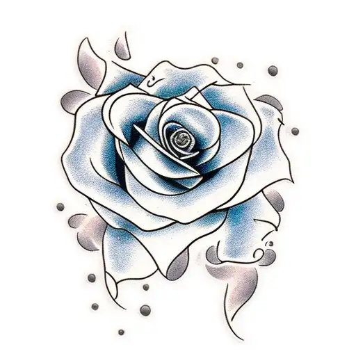 rose with steel  tattoo design idea
