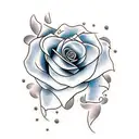 rose with steel  tattoo design idea