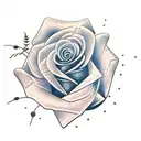 rose with steel  tattoo design idea