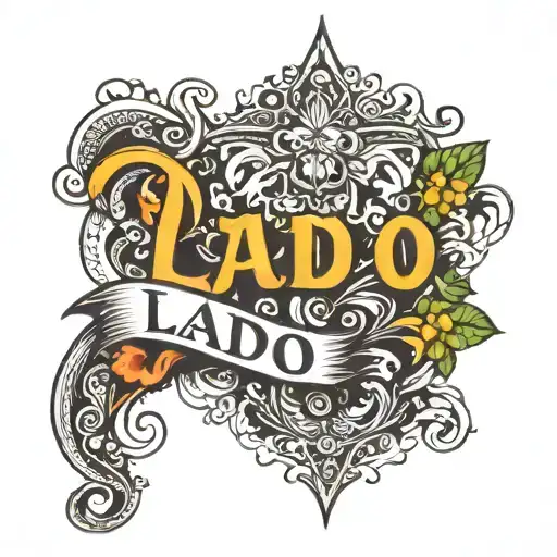 laado name in forarm half sleeve in capital letters tattoo design idea