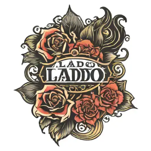 laado name in forarm half sleeve tattoo design idea