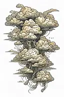 Dark storm clouds tattoo design idea