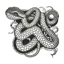 snake with bones tattoo design idea