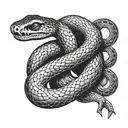 snake with bones tattoo design idea