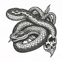 snake with bones tattoo design idea