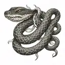 snake with bones tattoo design idea