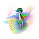 male quetzal flying tattoo design idea