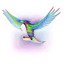 male quetzal flying tattoo design idea