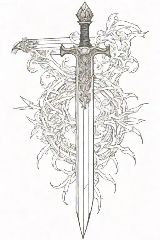 sword longed tattoo design idea