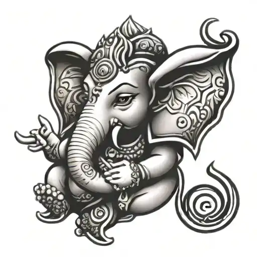 lord ganesha tattoo design idea