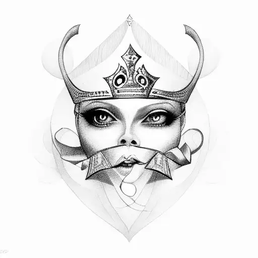Queen of Hearts tattoo design idea