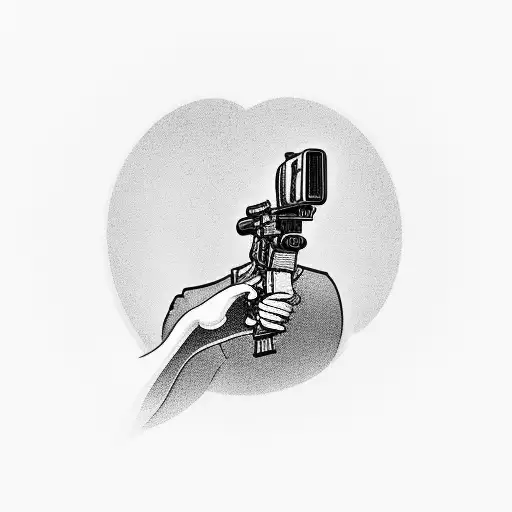 cop shooting himself in the head tattoo design idea