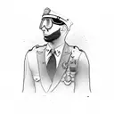 cop shooting himself in the head tattoo design idea