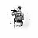 cop shooting himself in the head tattoo design idea