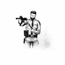 cop shooting himself in the head tattoo design idea