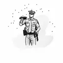 cop shooting himself in the head tattoo design idea