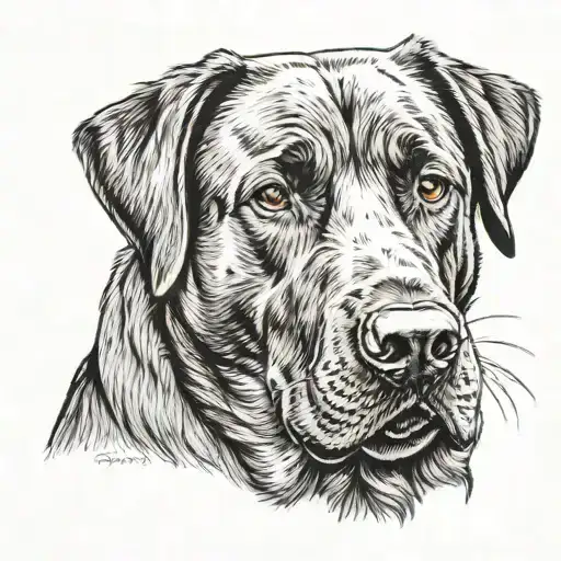 Labrador retriever dead tattoo design idea