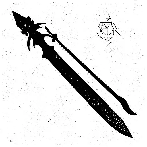sword straight dark  tattoo design idea